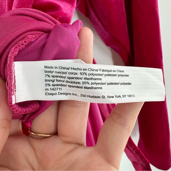 New! Eloquii Pink Velvet Bodysuit Size 18 - Picture 8 of 9